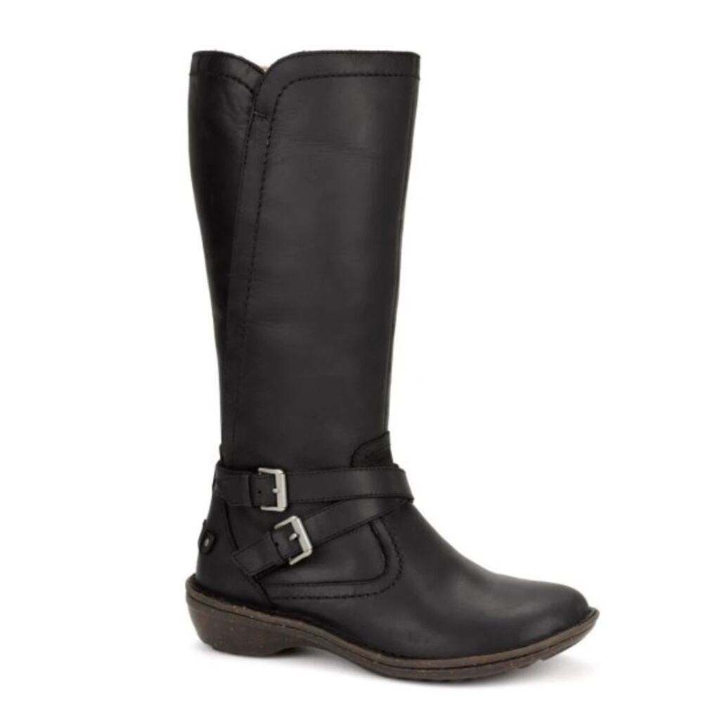 Uggs Australia Black Leather Rosen Riding Boots Size 8 Equestrian Shearling